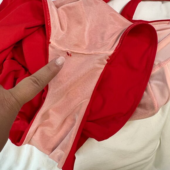 SPANX Red V-Neck Shaping & Tummy Control One-Piece Swimsuit - 14 - Picture 13 of 13